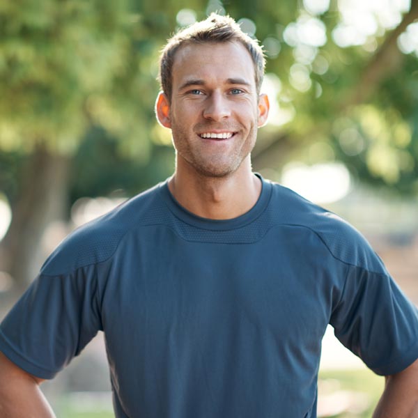 smiling person outside